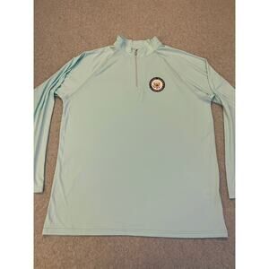 Baw Shirt Men XL 100% Polyester Quick Dry Pullover Mock Neck 1/4 Zip‎ Mint Green